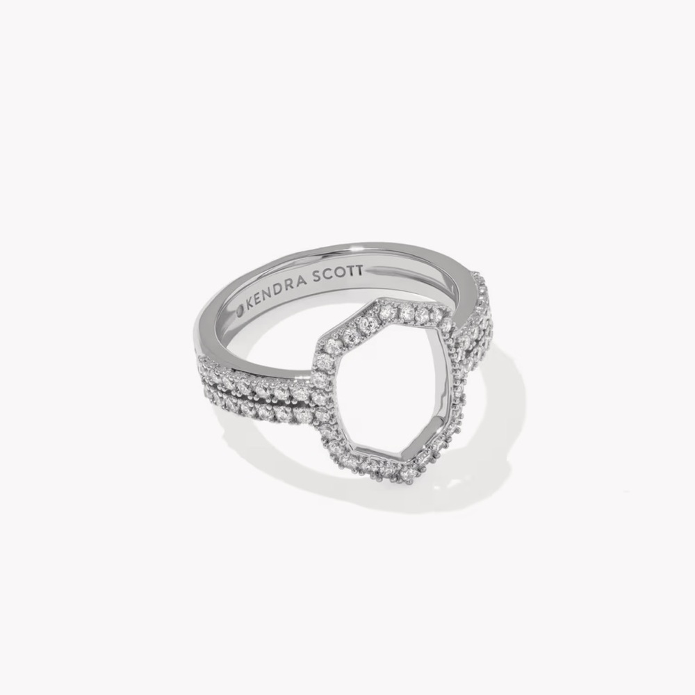 NWT Kendra Scott Silver Pavé Daphne Ring size 6